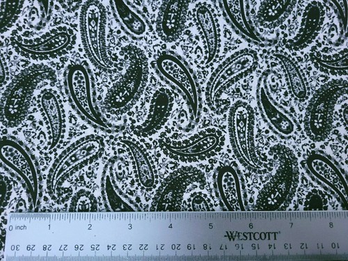 Paisley Floral BTY Unbranded Black Gray on White - Picture 2 of 2