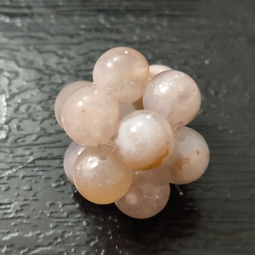 9mm Natural Cherry Blossoms Agate Quartz Stretch Bead ball/Bag pendant - Picture 11 of 12