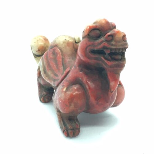 Antique Chinese Stone Pi Yao Dragon Carving Signed Success Wealth Luck - Picture 3 of 7