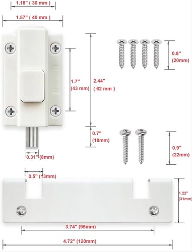 Sliding Door Lock for Sliding Glass Door, Security Door Locks for Sliding Patio - Picture 4 of 7
