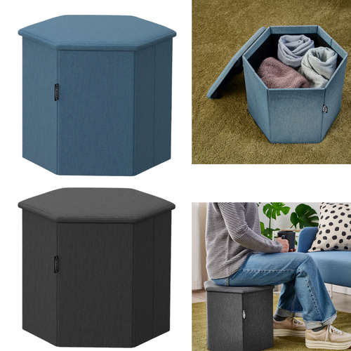 IKEA KJUGE Pouf klappbarer runder Sitzhocker \ Fußhocker \ Ottomane Aufbewahrungsbox Neu - Bild 1 von 11