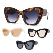 Womens Mod Cat Eye Thick Plastic Fashion Sunglasses