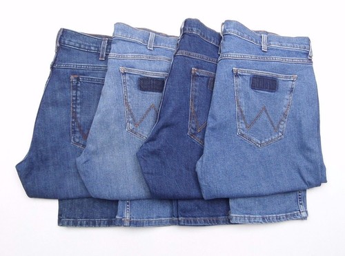 Pantalones de mezclilla Wrangler para hombre Greensboro elásticos rectos ajustados FACTORY SECONDS WA258 - Imagen 1 de 6