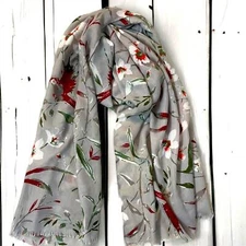Floral Cottagecore Scarf Wrap Womens Oversized Lightweight Whimsy Garden Fairy