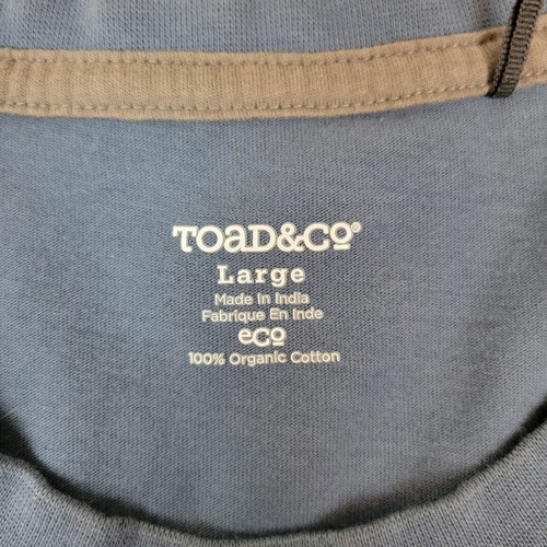 Toad&Co Toad Co. Bio Baumwolle Kurzarm Crew Tee Herren Large blau grau weich - Bild 3 von 12