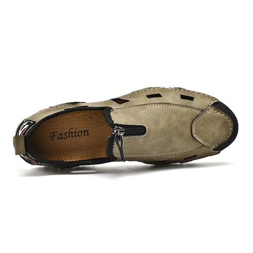 Zapatos informales para hombre al aire libre cuero transpirable mocasines huecos zapatillas - Imagen 3 de 27