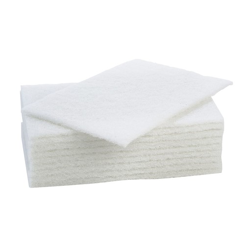 20 x White 10" x 6" Scotchbrite Cleaning Pads Scrubbing Scouring Finish Abrasive - Picture 2 of 7