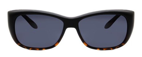 Foster Grant Unisex Oval 60 mm Fitover Sunglasses Black Tortoise Fade/Smoke Grey - Picture 2 of 5