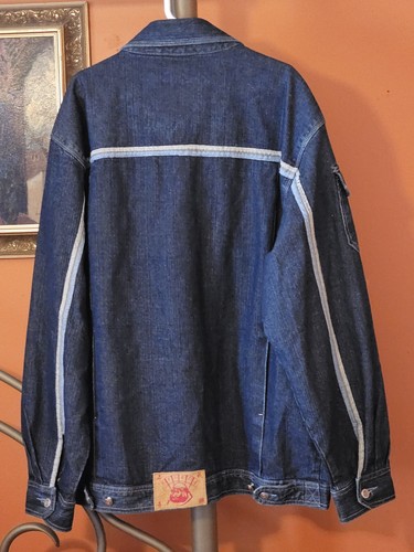 🚨🔥VINTAGE EVISU DENIM JACKET MEN'S SIZE 4XL GRAIL - Picture 3 of 12