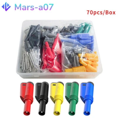 70 Stück/Box 4 mm ummantelter Bananenstecker 32 A vollisolierter stapelbarer Stecker - Bild 1 von 4