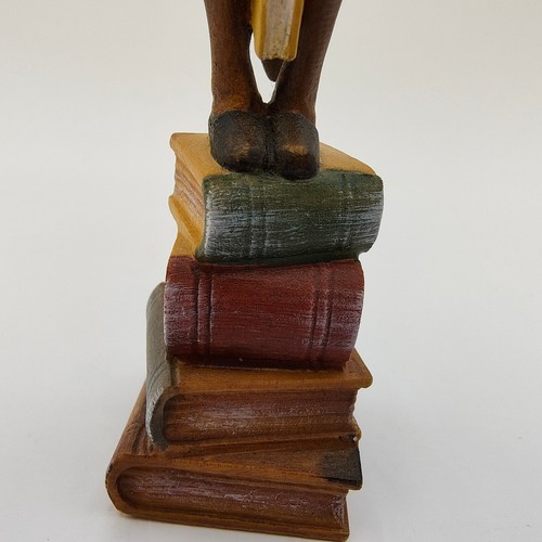 Lepi Original Holzschnitzereien Bibliothekar bemalt 5,5" Handarbeit in Italien signiert - Bild 10 von 24