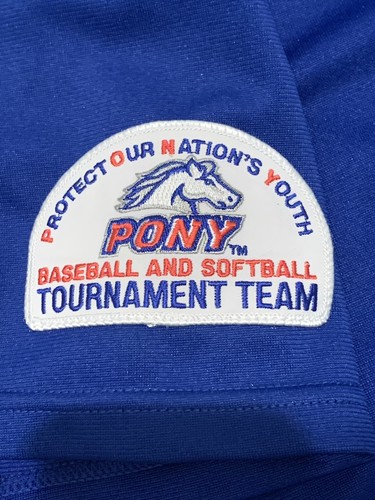 Vintage RAWLINGS Tournament Team Pony Baseball Softball Jersey BLUE Sz M - Picture 4 of 9