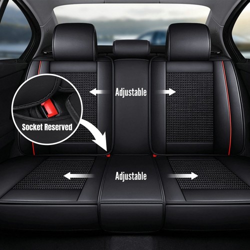 Deluxe Black PU Leather Full Set Seat Covers Padded For Peugeot 207 307 407 508 - Picture 9 of 12