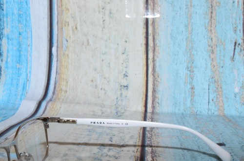Prada VPR 51P 1AL-1O1 Rectangle Silver White Unisex Eyeglasses 54mm - Picture 5 of 9