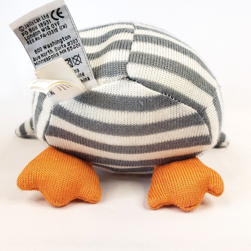 Little Jellycat Shiver Penguin Knit Plush Jingle Baby Toy 8.5" Grey White Stripe - Picture 11 of 12