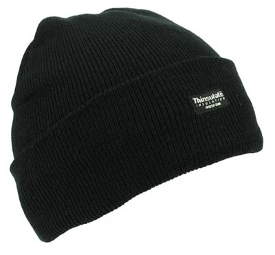 Mens Beanie Hat Thinsulate Thermal Insulated Black Warm Winter Knitted Cap