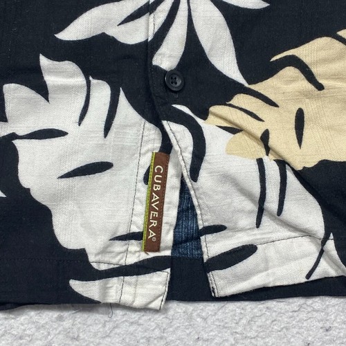 Cubavera Hawaiian Shirt Mens XL Black Floral Button Up Short Sleeve Casual Adult - Picture 5 of 9