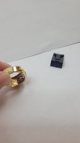 Mens 14kt Yellow Gold .35pt Diamond Sapphire Ring Value $2500 - Picture 5 of 6