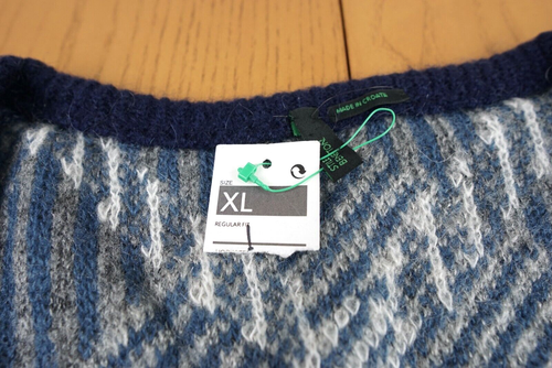 Benetton Mohair Sweater Extra Large Blue Gray Wool Acrylic Grunge Fuzzy Jumper - Picture 10 of 13