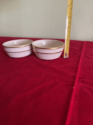 Set If 2 Medallion Ramekins/Dipping Bowls with Gold Tone Decoration - Picture 10 of 10