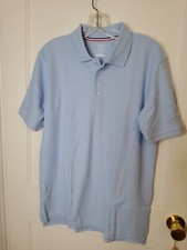 NWOT 18 French Toast Light Blue Pique Polo, Boys 18/20  XXL Cotton Blend, S/S