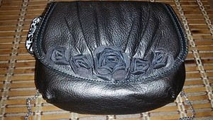New-Brighton-Leather-Velvet-Rose-Pouch-NWT-Pewter