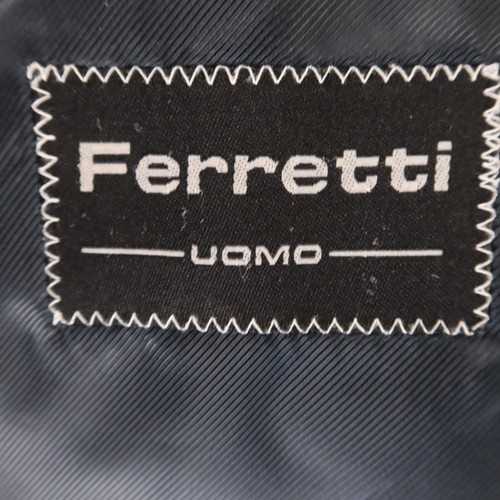 Ferretti Suit 2XL Blue 100% Wool Merino Super 100s Twill 50R 42x29 - Picture 7 of 24