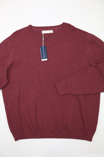 Holderness & Bourne The Ward Sweater Men Sz XXL Claret Textured Jacquard Knit - Picture 4 of 12