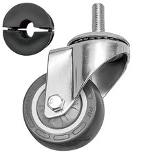 UNBRAKED SWIVEL CASTOR WHEEL VOGUE STAINLESS STEEL TABLE 40mm ROUND TUBE LEG