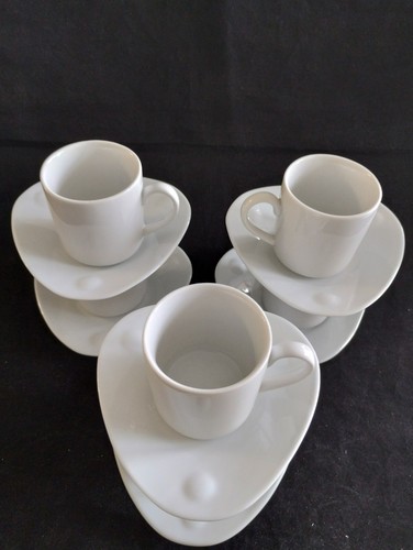 12 Pc White Espresso Porcelain 6 Cups 6 Saucer Set 2.5 oz Cuban Turkish Coffee - Picture 9 of 9