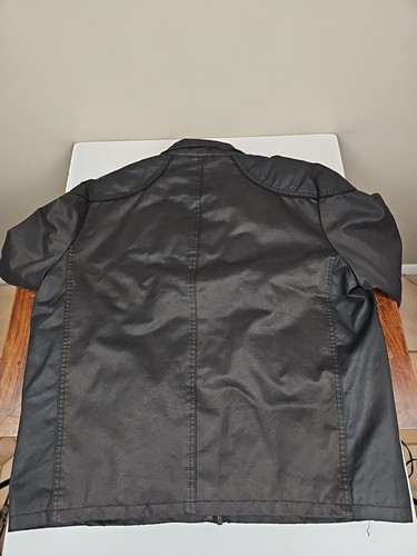 Black Rivet Waxed Motorcycle Bomber Jacket GIII Apparel Mens Size XL Black - Picture 13 of 13
