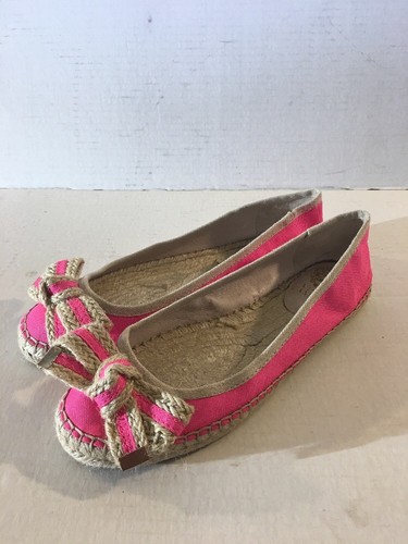 Vince Camuto Women Size 8 Flat Leather Lining PINK Outer Canvas Fabric shoes - Picture 2 of 12