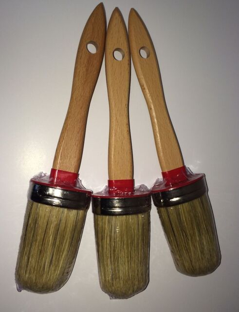10 Oval Chalk//Clay Furniture Paint /& Wax Brushes High Quality Oval//Round Brush