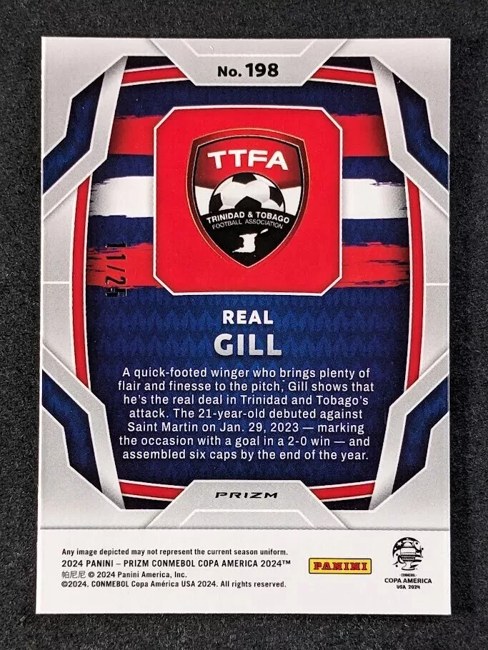 2024 Panini Prizm REAL GILL 11/25 Rookie RC Orange Base Trinidad