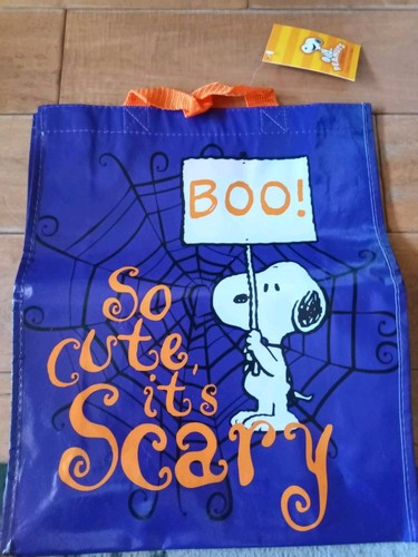 Peanuts Snoopy Halloween Trick or Treat Bag "It's So Cute It's Scary New - Picture 2 of 11