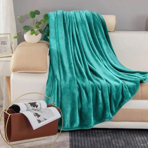 Solid Flannel Throw Plush Cozy Super Soft Bed Blanket: All Sizes Available - Picture 10 of 32