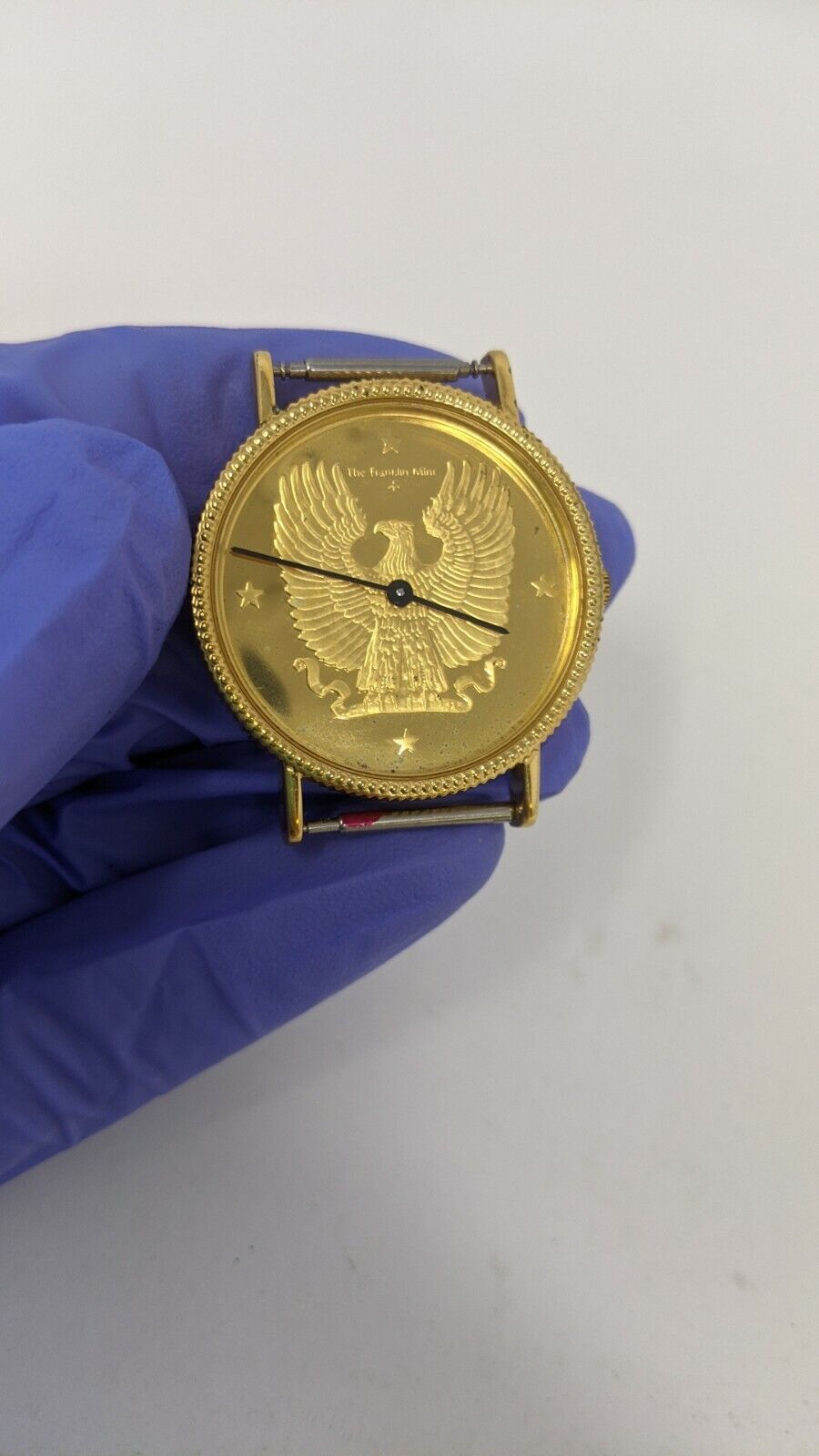 The Franklin Mint Vintage Gold Eagle Watch Swiss Made, 1986 (No band included)