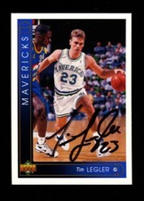 1993-94 UPPER DECK TIM LEGLER #152 MAVERICKS SIGNED AUTOGRAPH VINTAGE