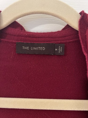 Maglione cardigan The Limited Burgandy con volant  - Foto 3 di 3