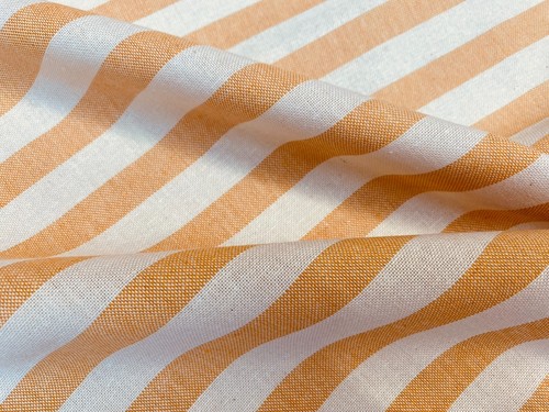 Leinenoptik STREIFEN Culla Stoff Einrichtung Baumwolle Vorhang 110" breit - Senf - Bild 2 von 7