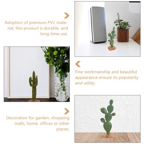 2 Piezas Adornos de Cactus Simulados Estatuilla Realista Escritorio Modelado Estatua Nuevo - Imagen 10 de 12