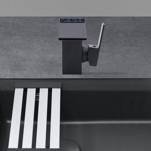 G3/8 Grifo Lavabo Baño/Cocina Grifo Hidroeléctrico Negro Pantalla LED - Imagen 6 de 24