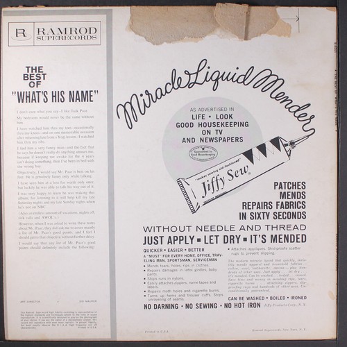 JACK PAAR: the best of whats his name RAMROD 12" LP 33 RPM - Bild 2 von 2