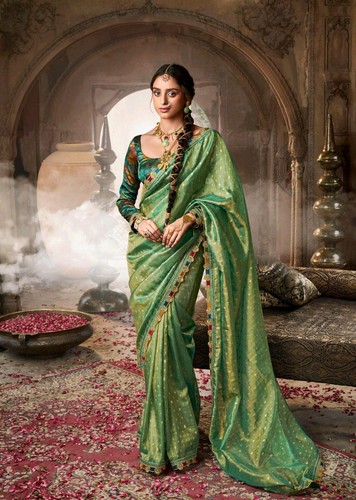 Indian Traditional Pure Tissue With Beaufort Multicolored Lace & Heavy Designer - Picture 13 of 20