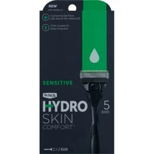 1 Schick HydroSkin Comfort Sensitive Handle WITH 1 pack of refill Cartridges