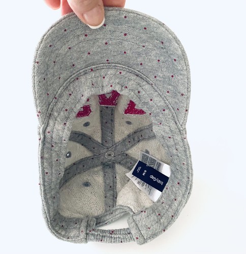 Gap Kids Girls Gray Pink Ball Cap Hat Adjustable Baseball Kids Size S/M - Picture 3 of 4