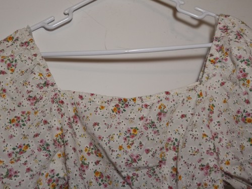 Wild Fable Womens Large Eyelet Crop Top Blouse Shirt Flower Print Short Sleeve - Picture 18 of 23