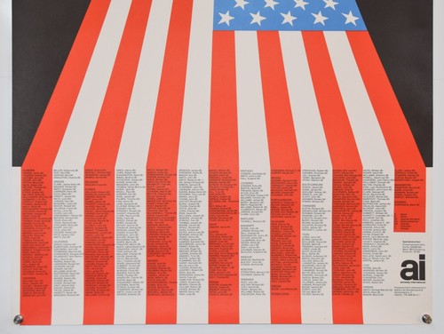 Original Vintage Poster - Amnesty International - Death Row - Ted Bundy  1980's - Picture 2 of 5