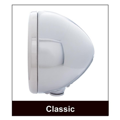 Stainless Steel 7" LED "CLASSIC" Headlight with Amber Lens / Single Function - Picture 4 of 4