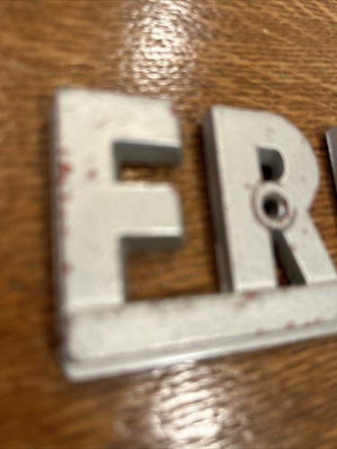 Vintage FRUEHAUF Trailer Emblem Name Badge Metal Original Transportation - Picture 2 of 11